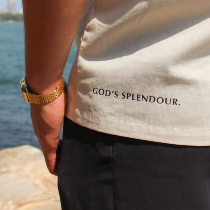christian apparel God's splendour with embroidered bible verse patch