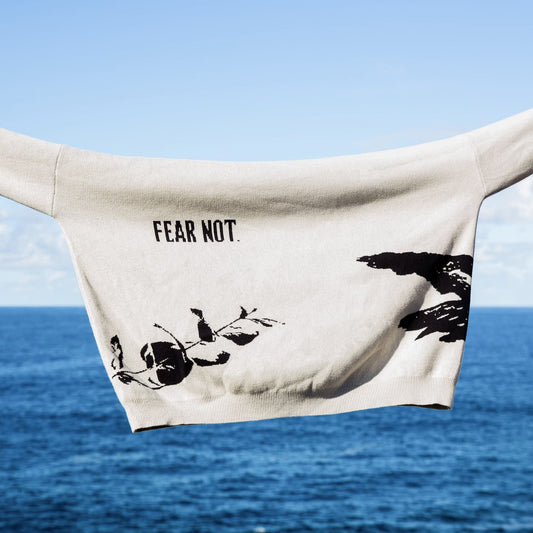 fear not sweater stone grey