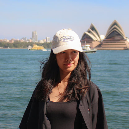 christian embroidered cap white