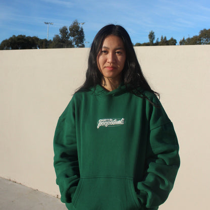forest green puff print hoodie